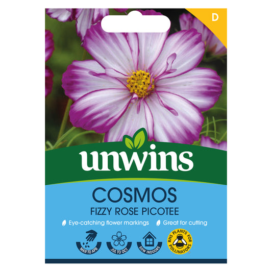 Unwins Cosmos Fizzy Rose Picotee Seeds