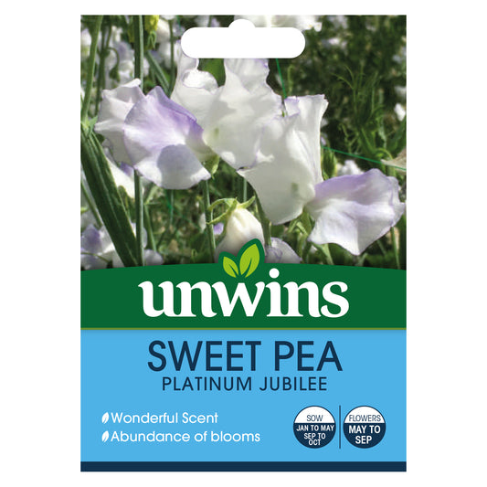 Unwins sweet pea platinum jubilee front of pack