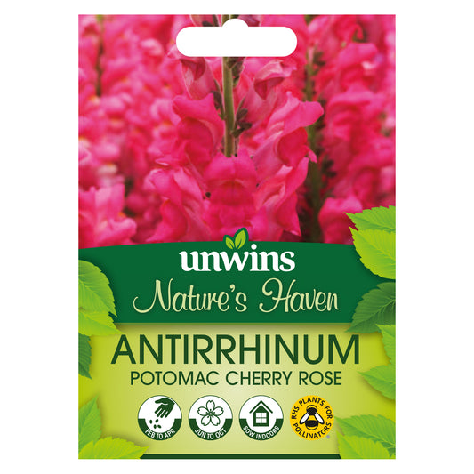 Unwins Nature's Haven Antirrhinum Potomac Cherry Rose Seeds Front