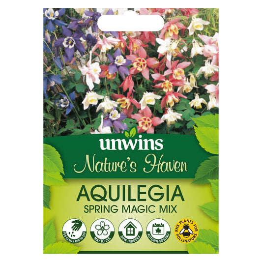 Unwins Nature's Haven Aquilegia Spring Magic Mix Seeds Front