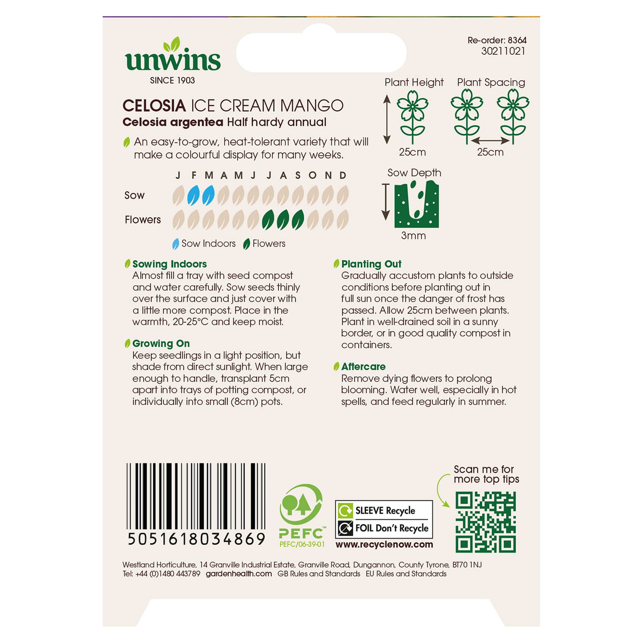 Unwins Celosia Ice Cream Mango Seeds