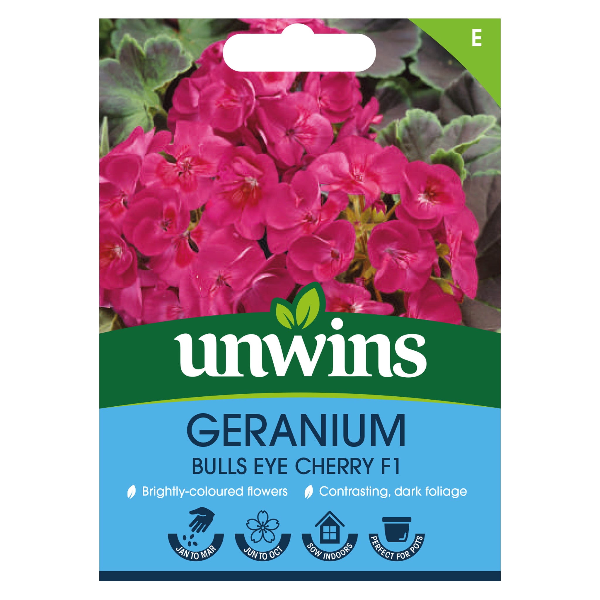 Unwins Geranium Bulls Eye Cherry F1 Seeds