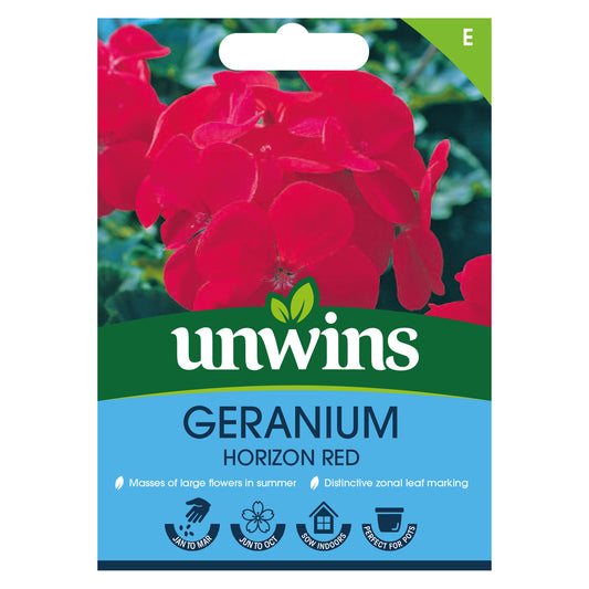 Unwins Geranium Horizon Red Seeds front of pack