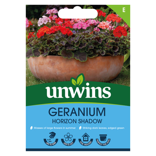 Unwins Geranium Horizon Shadow Seeds front of pack