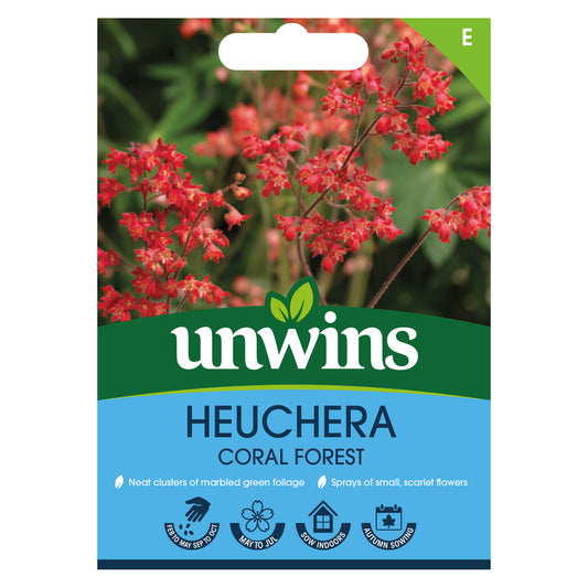 Unwins Heuchera Coral Forest Seeds front of pack