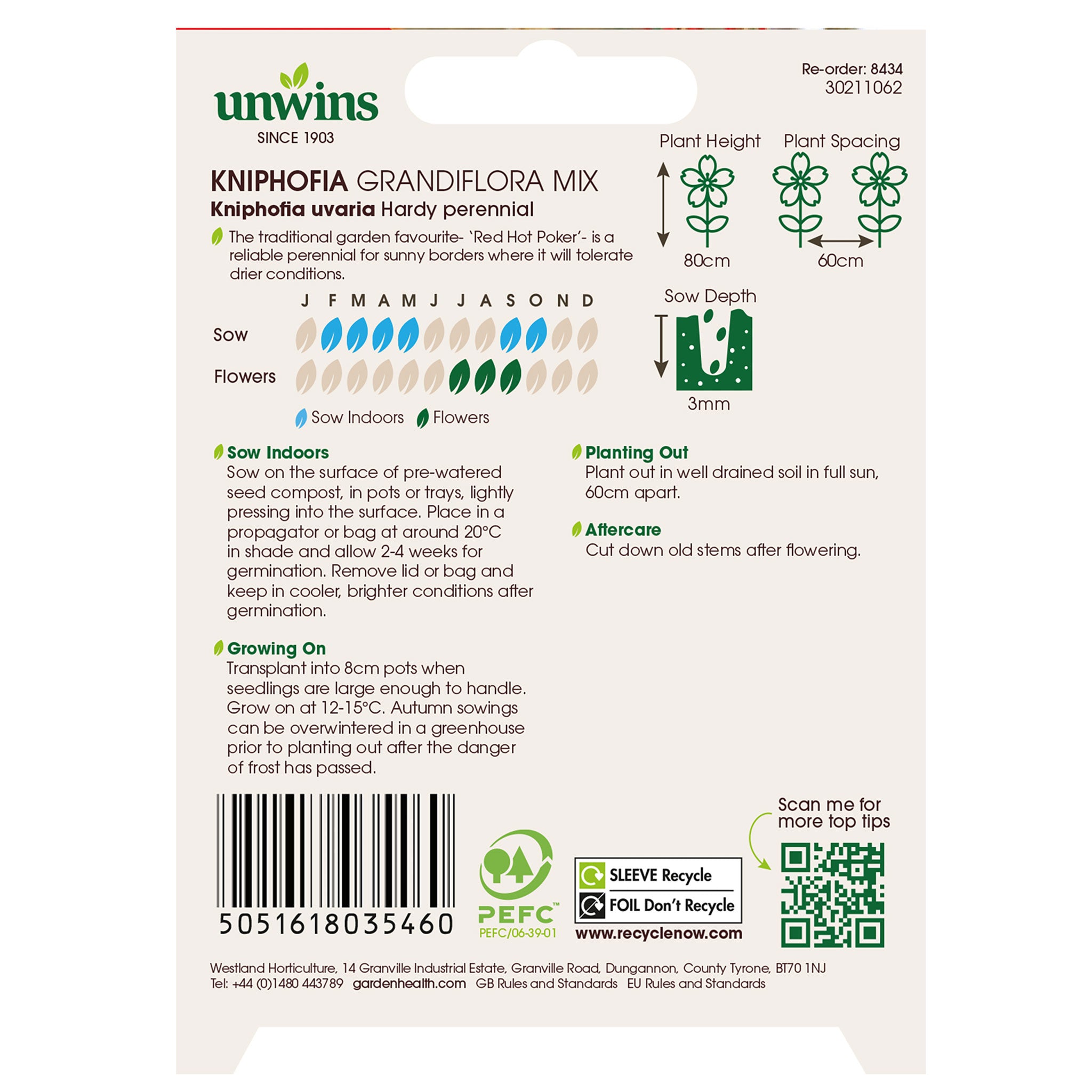Unwins Kniphofia Grandiflora Mix Seeds