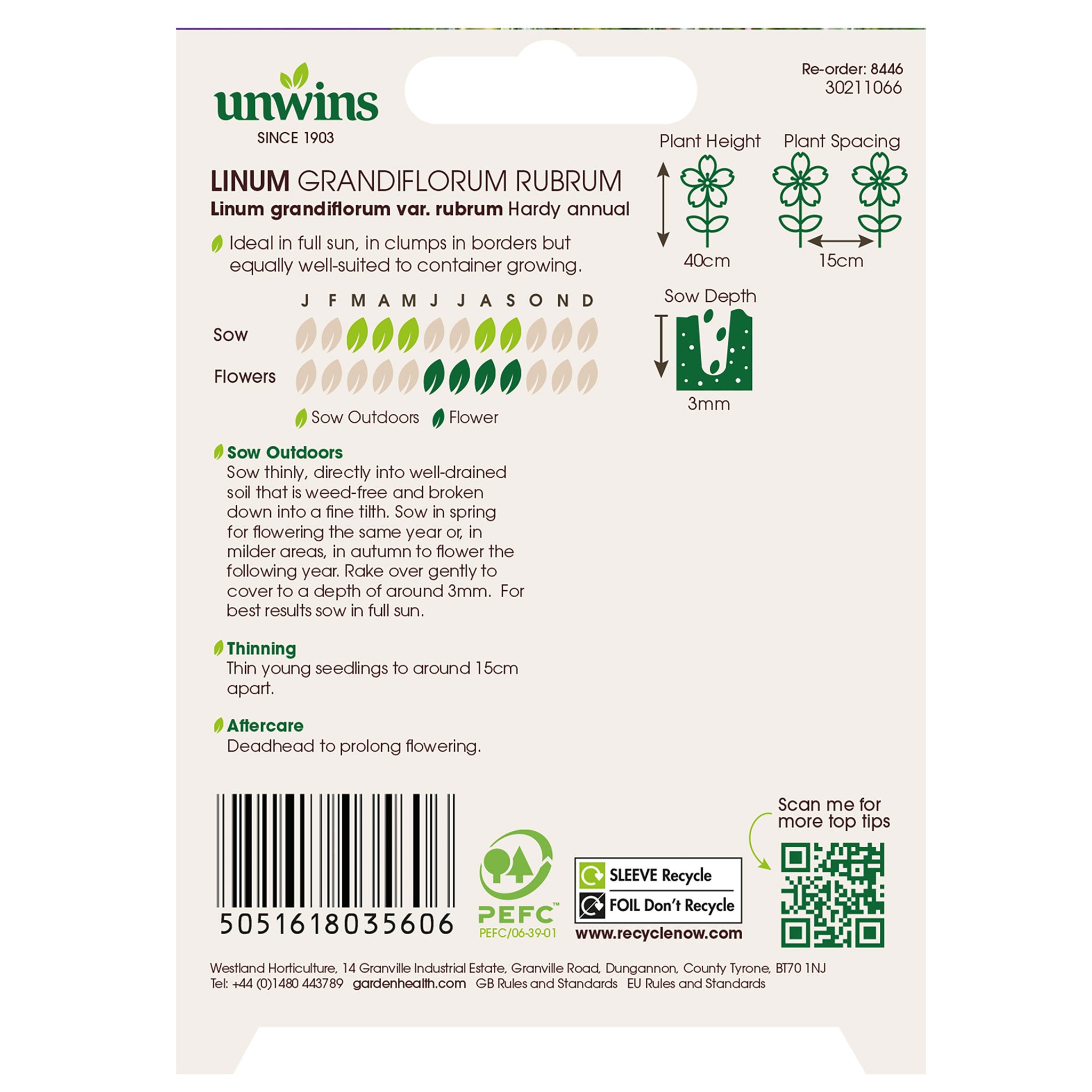Unwins Linum Grandiflorum Rubrum Seeds
