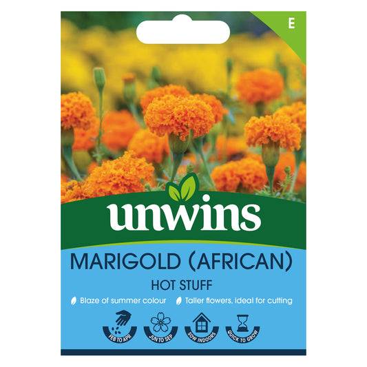 Unwins African Marigold Hot Stuff Seeds front
