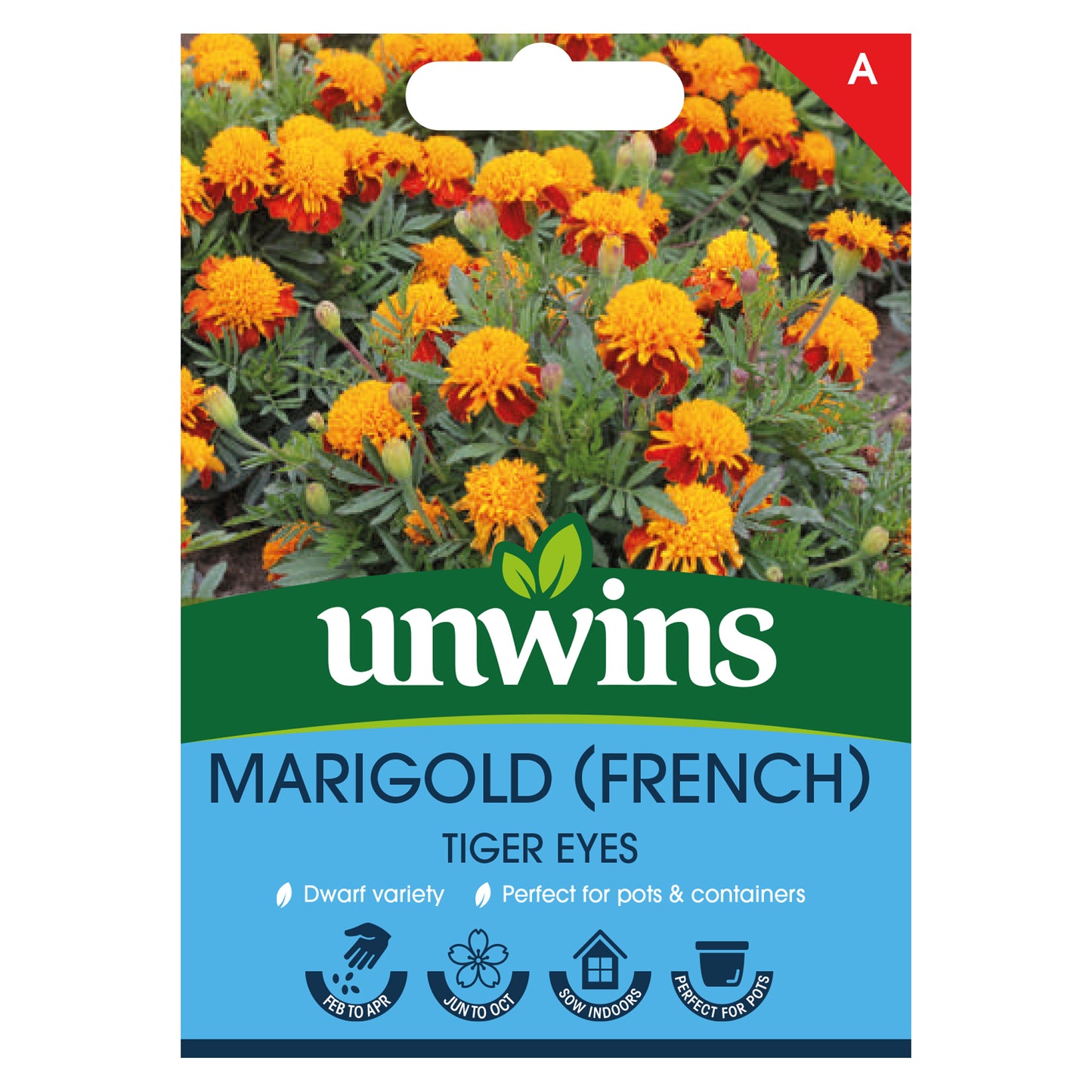 Unwins French Marigold Tiger Eyes Seeds FRONT