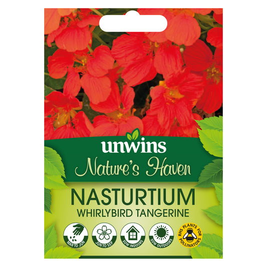 Nature's Haven Nasturtium Whirlybird Tangerine Seeds Front