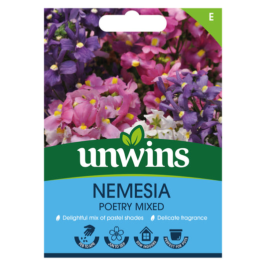 Unwins Nemesia Poetry Mixed Seeds front of pack