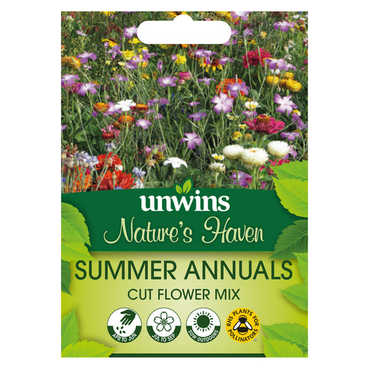 Nature's Haven Summer Annuals Cut Flower Mix Seeds front