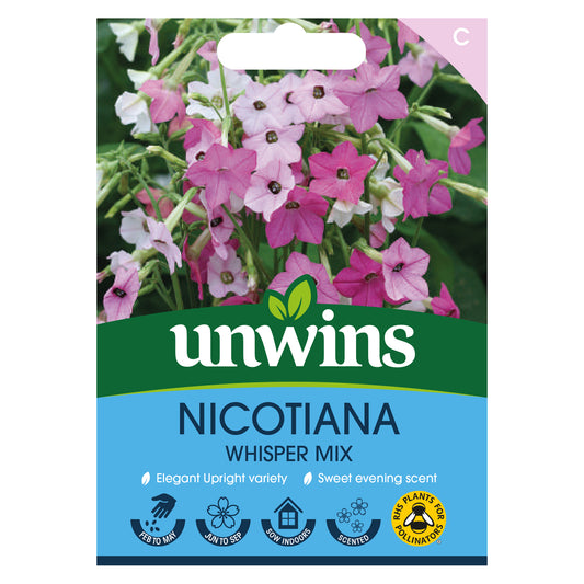 Unwins Nicotiana Whisper Mix Seeds front of packl