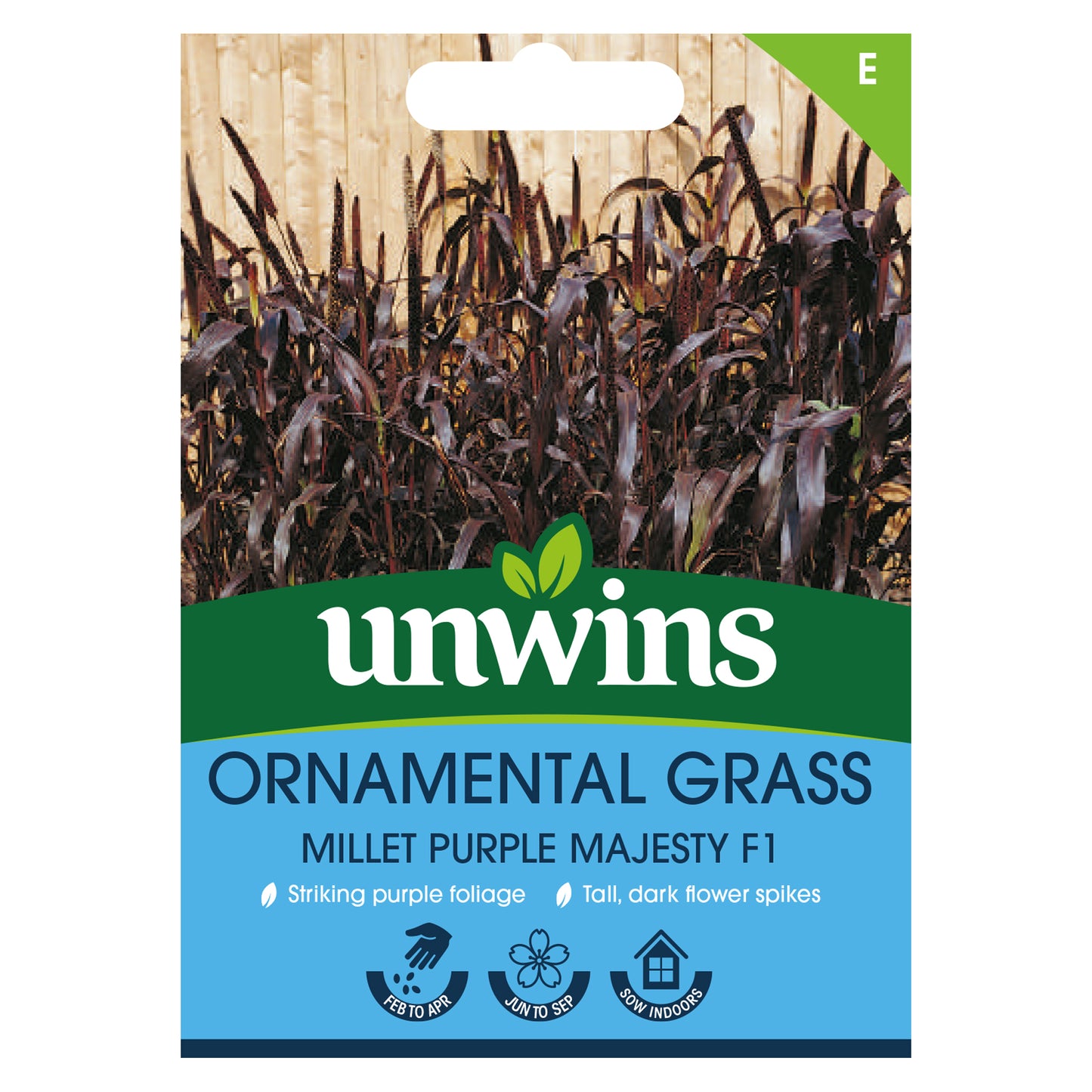 Unwins Ornamental Grass Millet Purple Majesty F1 Seeds front of pack