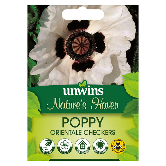 Nature's Haven Poppy Orientale Checkers Seeds Front