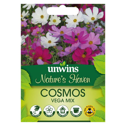 Nature's Haven Cosmos Vega Mix Seeds Front