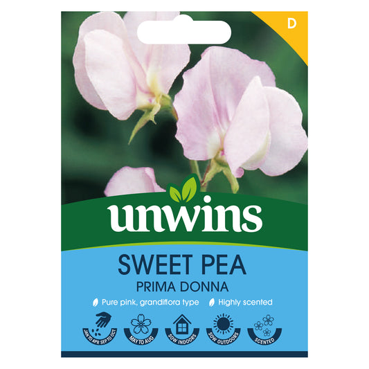 Unwins Sweet Pea Prima Donna Seeds front of pack