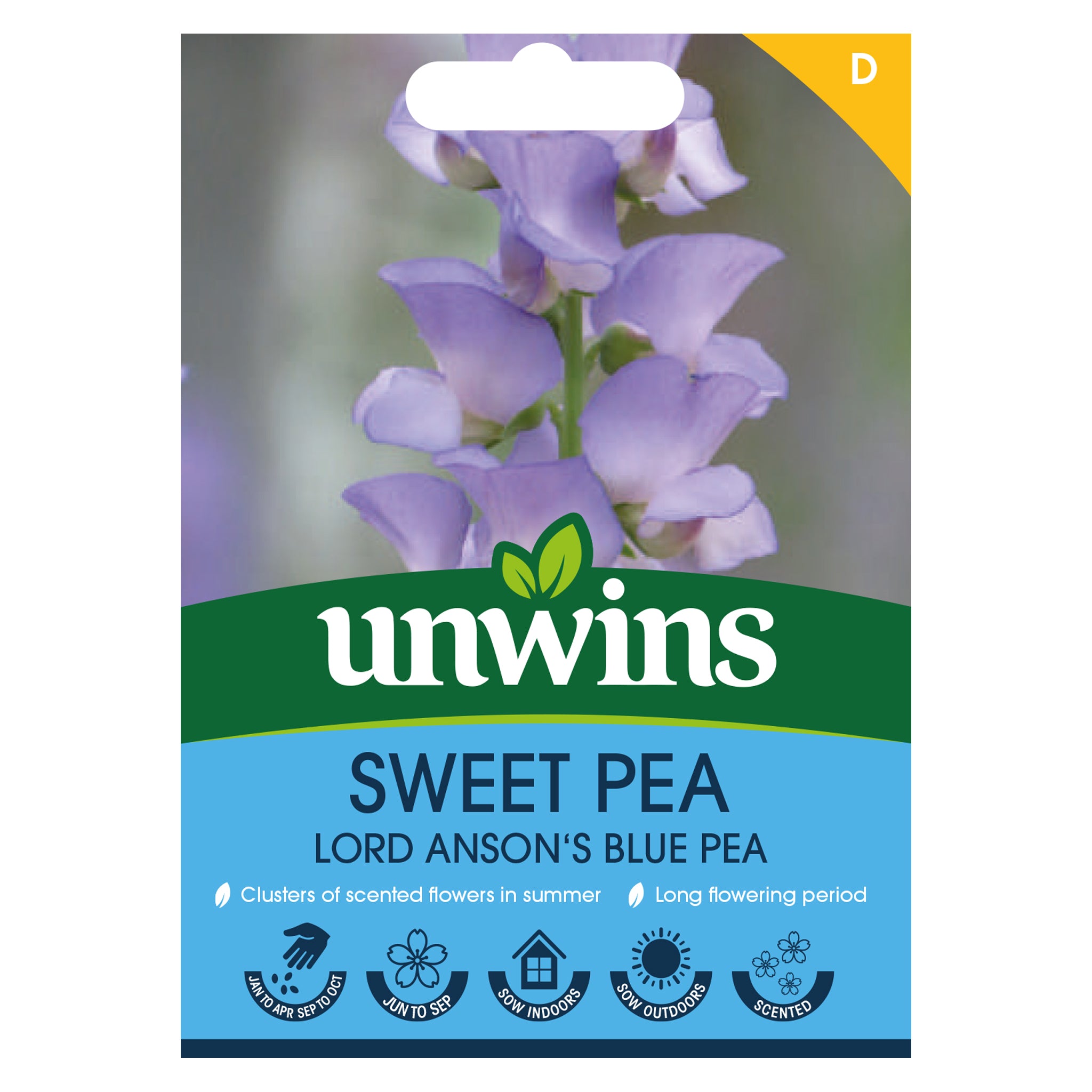 Unwins Sweet Pea Lord Anson's Blue Pea Seeds