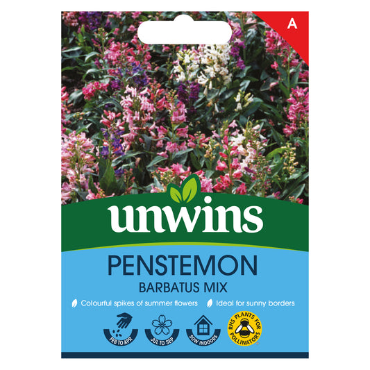 Unwins Penstemon barbatus Mix Seeds front of pack