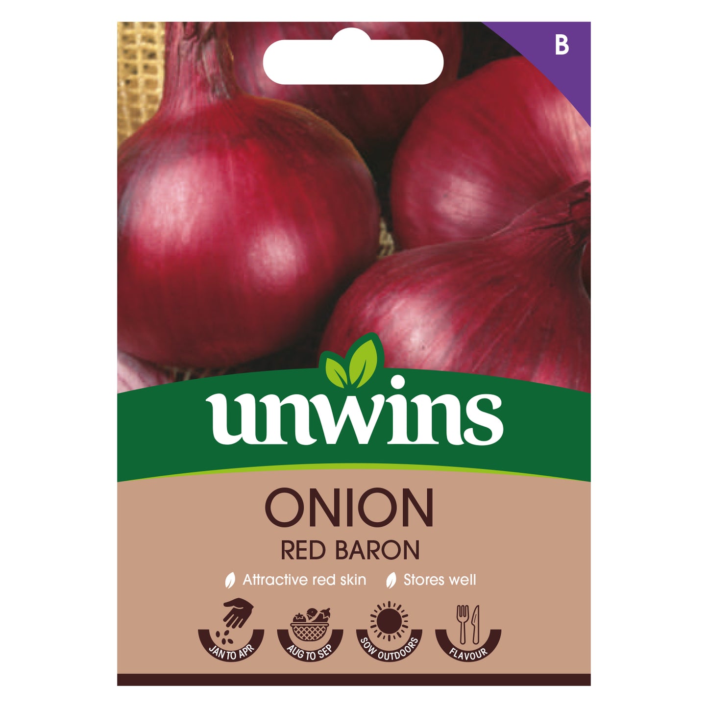 Unwins Onion Red Baron Seeds front