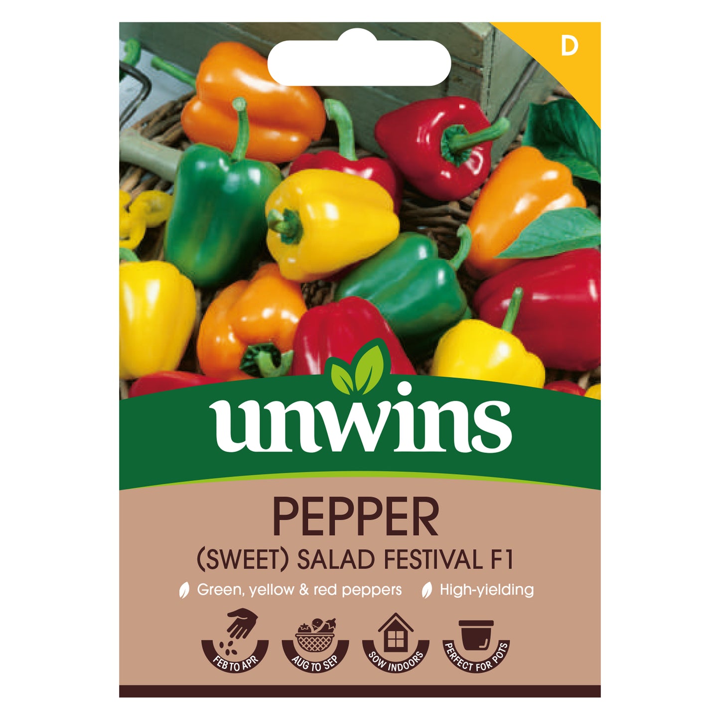 Unwins Sweet Pepper Salad Festival F1 Seeds front of pack