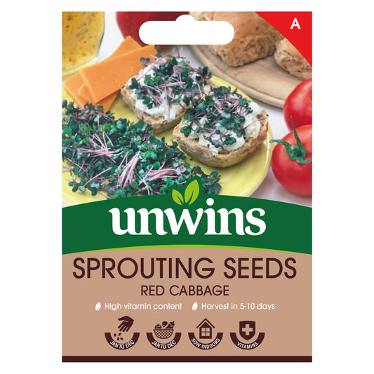 Unwins Sprouting Seeds Red Cabbage Seeds front of pack