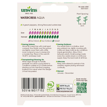 Unwins Watercress Aqua Seeds