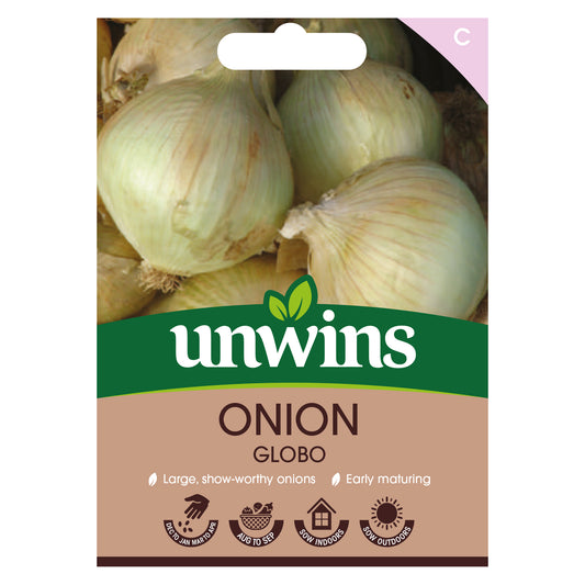 Unwins Onion Globo Seeds front