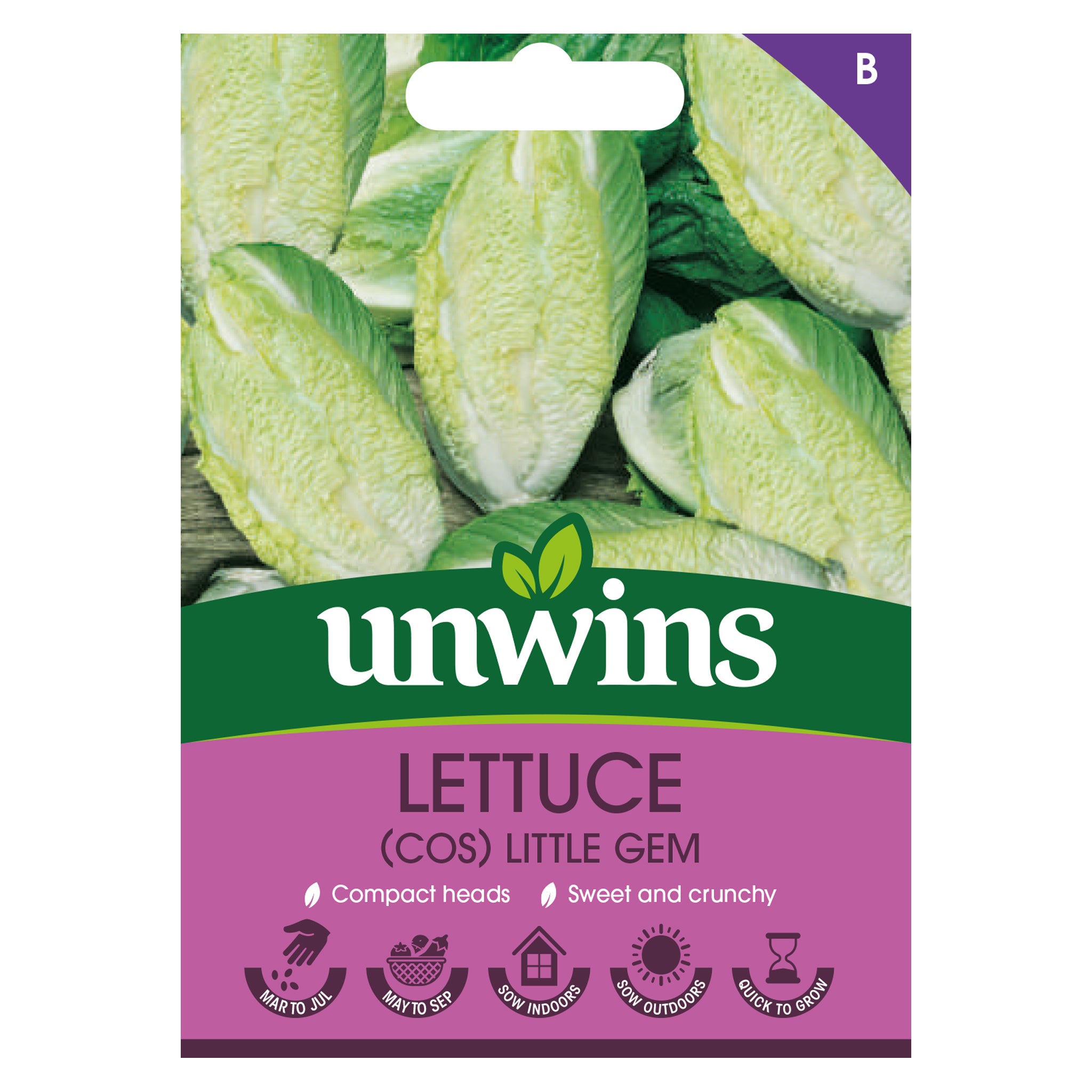Unwins Cos Lettuce Little Gem Seeds
