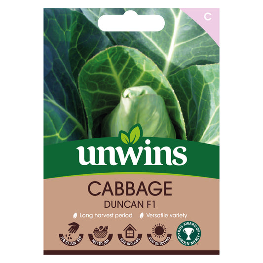 Unwins Cabbage Duncan F1 Seeds Front