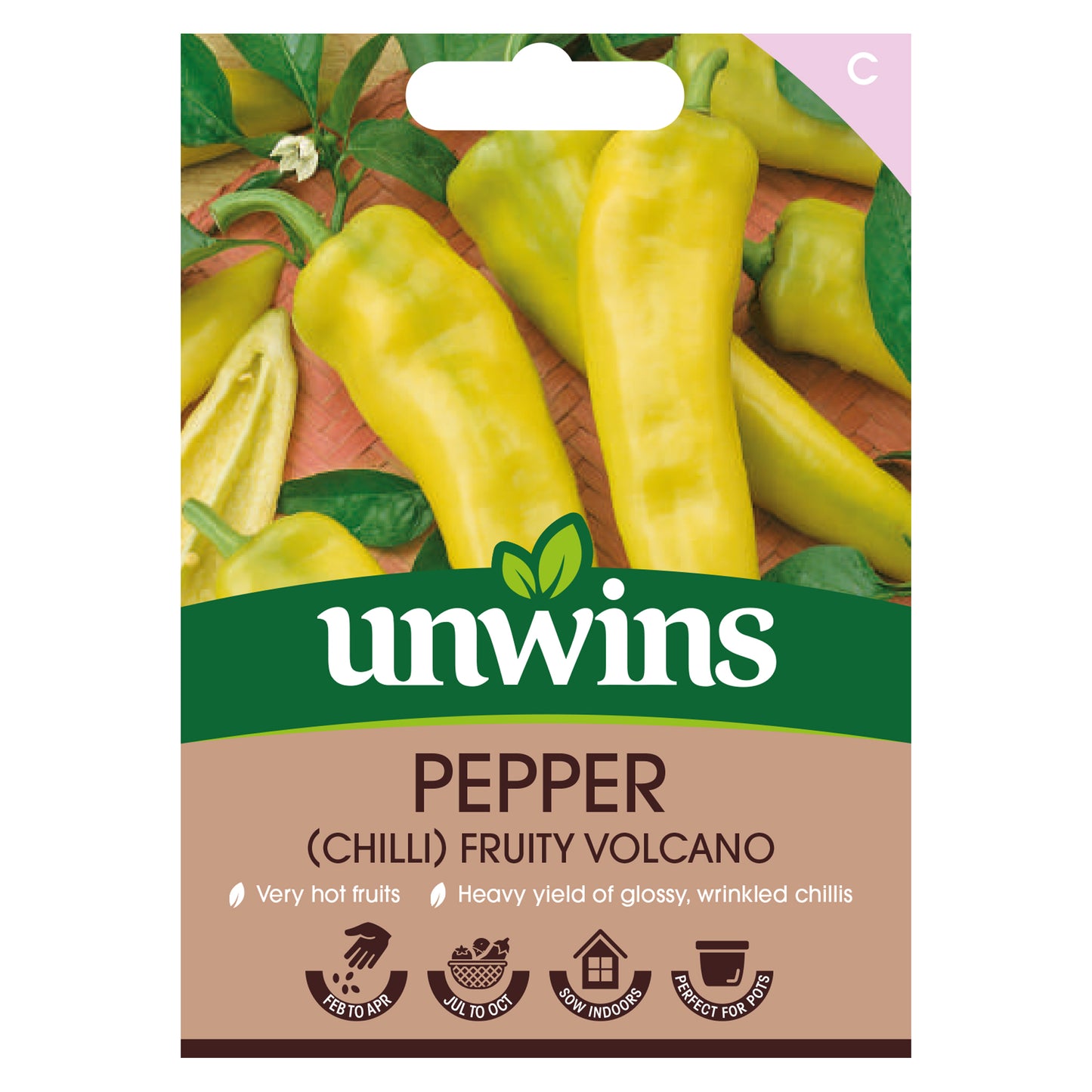 Unwins Chilli Pepper Fruity Volcano Seeds front of pack