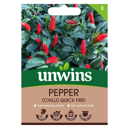 Unwins Chilli Pepper Quick Fire Seeds front of pack