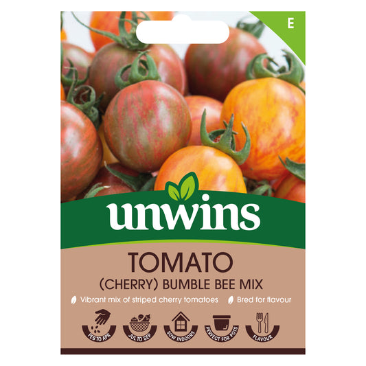 Unwins Cherry Tomato Bumble Bee mix Seeds front of pack