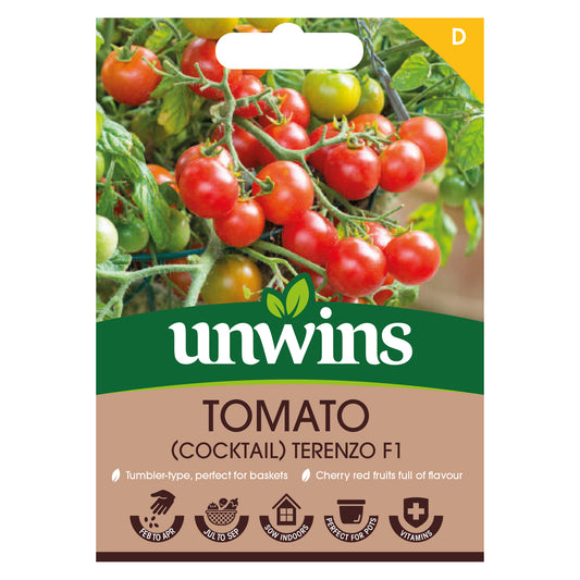 Unwins Cocktail Tomato Terenzo F1 Seeds front of pack