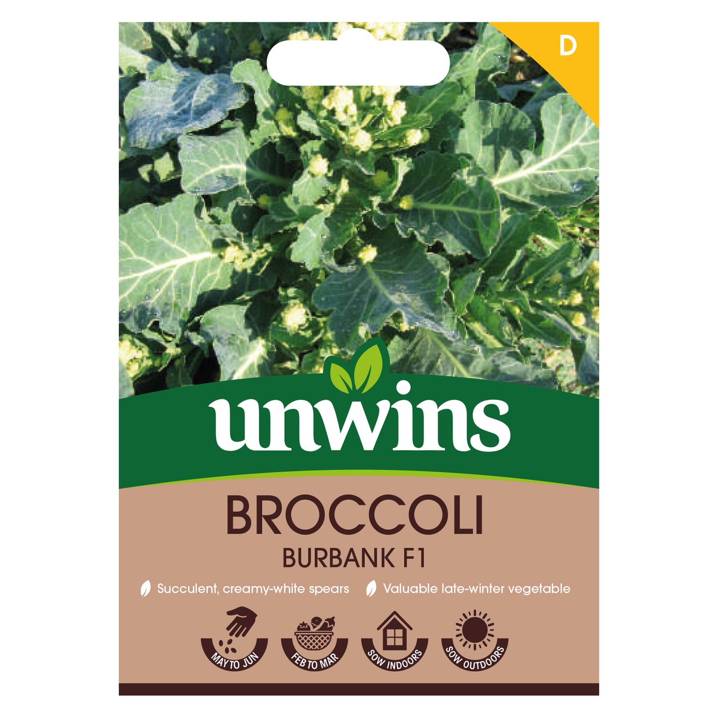Unwins Broccoli Burbank F1 Seeds Front
