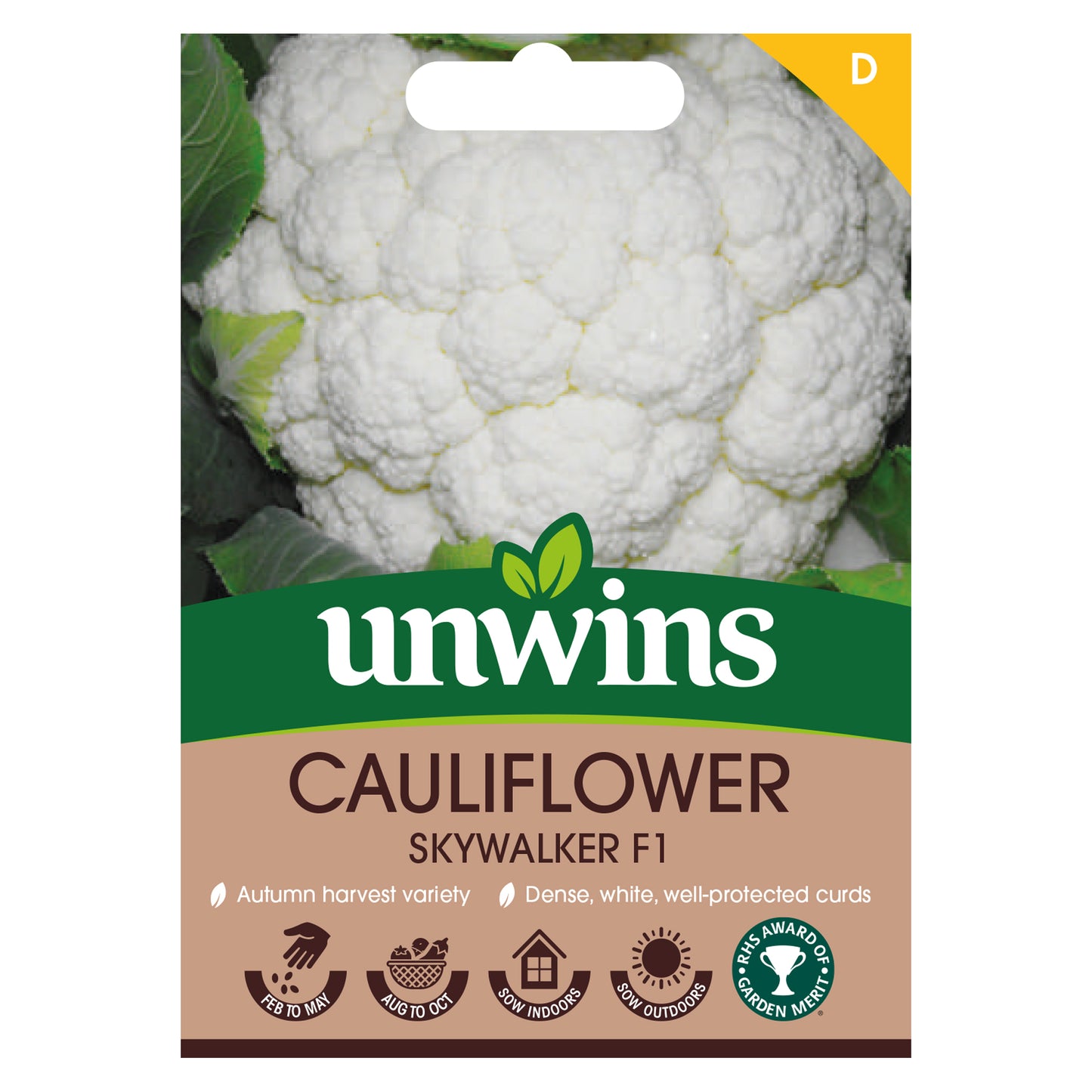 Unwins Cauliflower Skywalker F1 Seeds Front