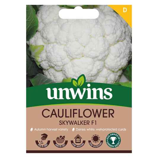 Unwins Cauliflower Skywalker F1 Seeds Front
