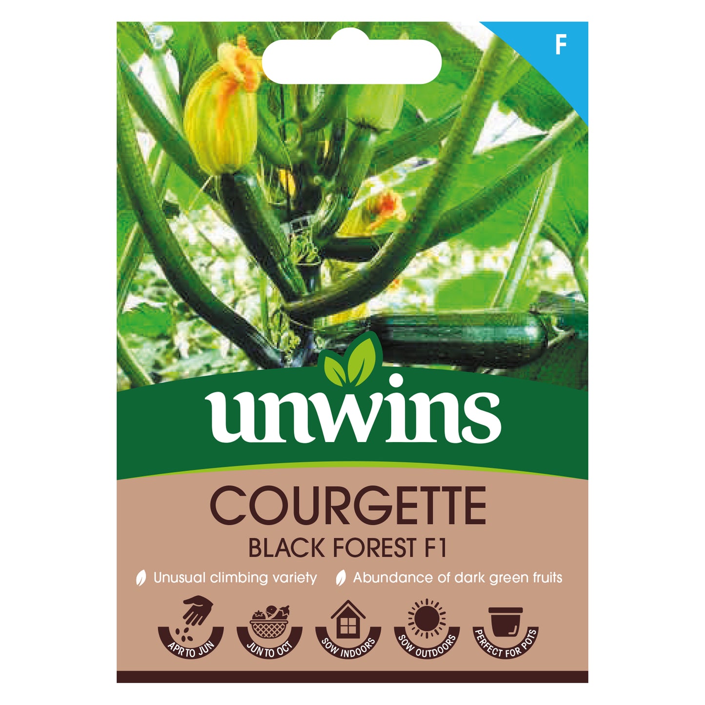 Unwins Courgette Black Forest F1 Seeds Front
