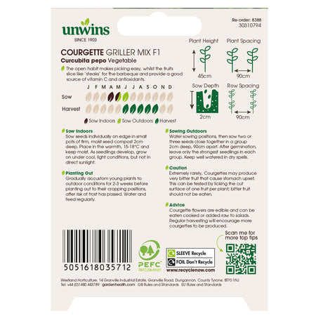 Unwins Courgette Griller Mix F1 Seeds