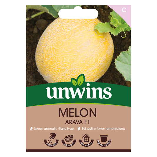 Unwins Melon Arava F1 Seeds front of pack