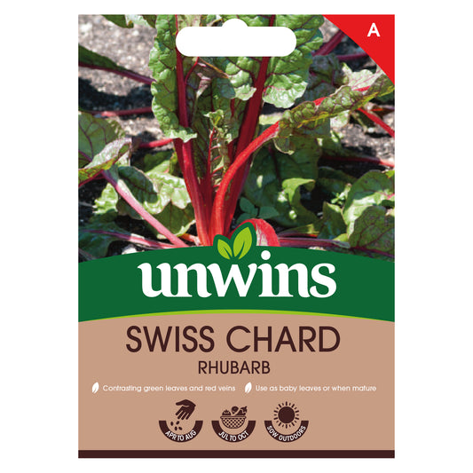Unwins Swiss Chard Rhubarb Seeds front of pack