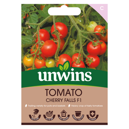Unwins Tomato Cherry Falls F1 Seeds front of pack