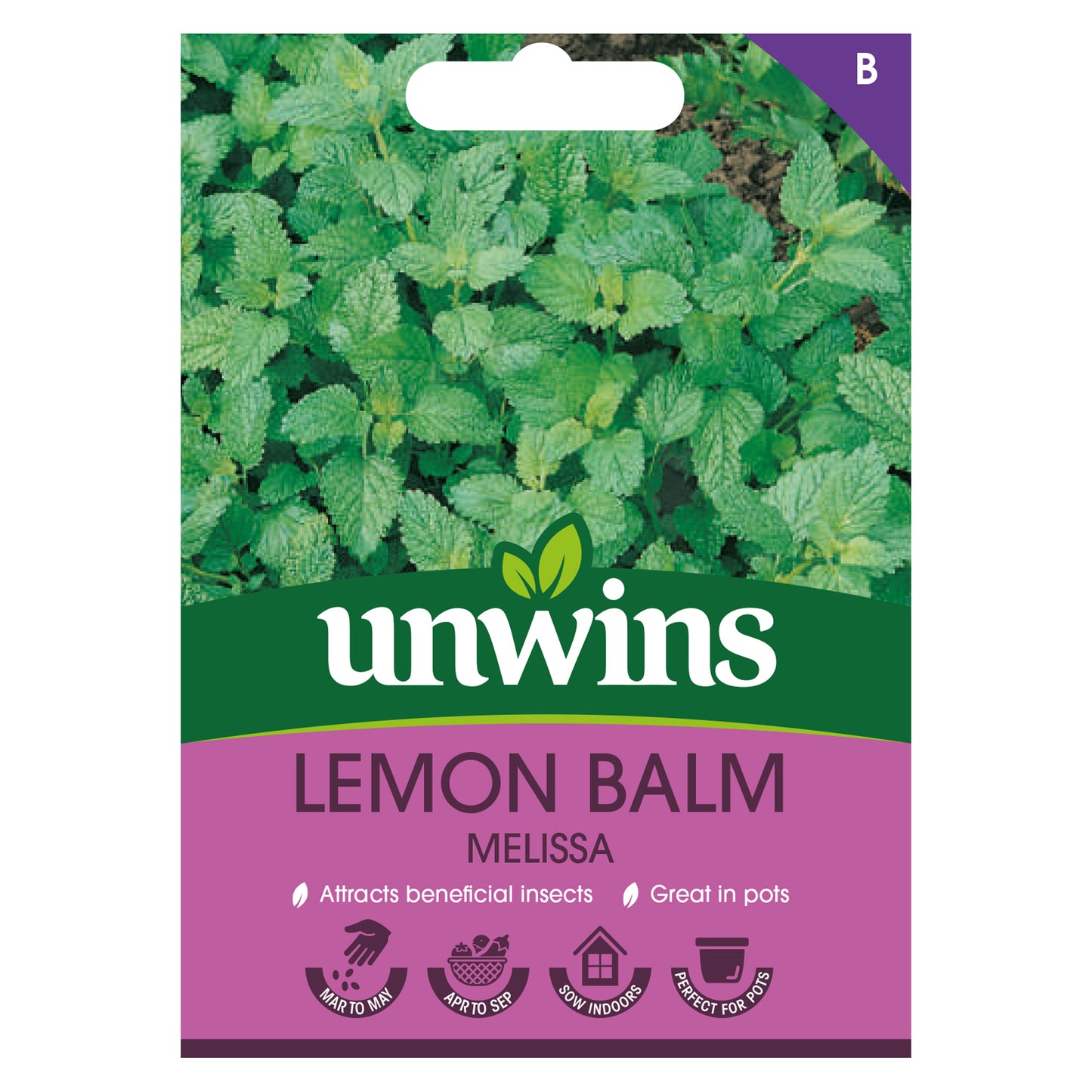 Unwins Lemon Balm Melissa Seeds front