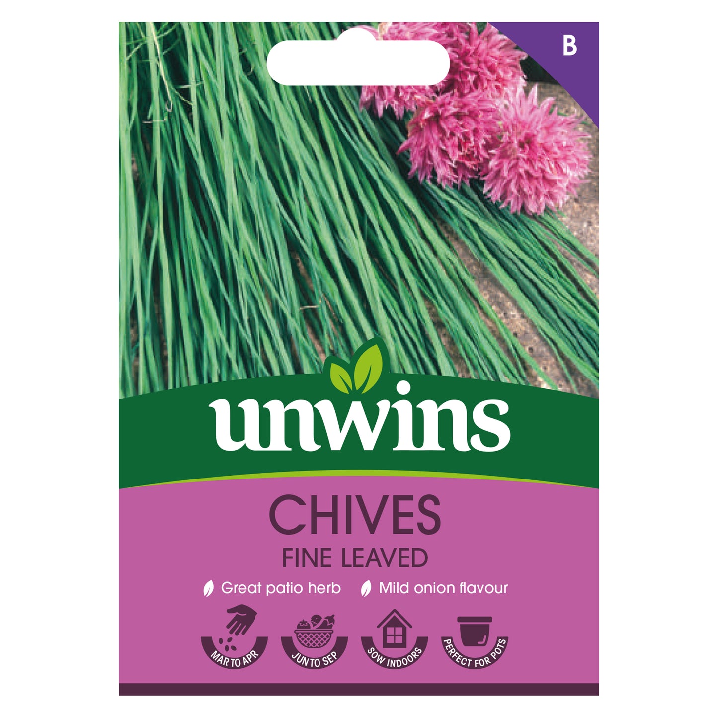 Unwins Chives Fine Leaved Seeds Front