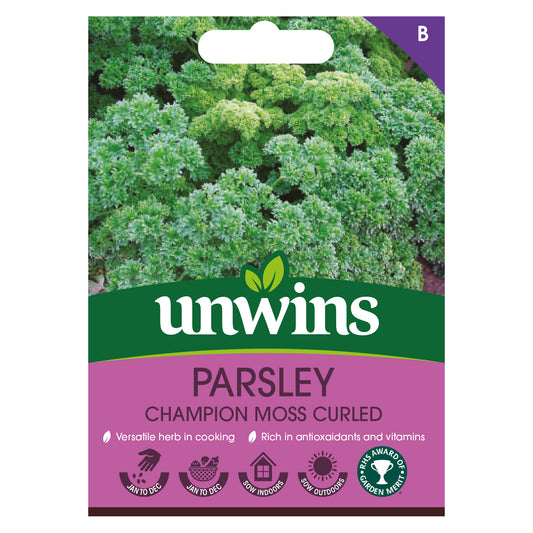 Unwins Parsley Champion Moss Curled Seeds front of packl