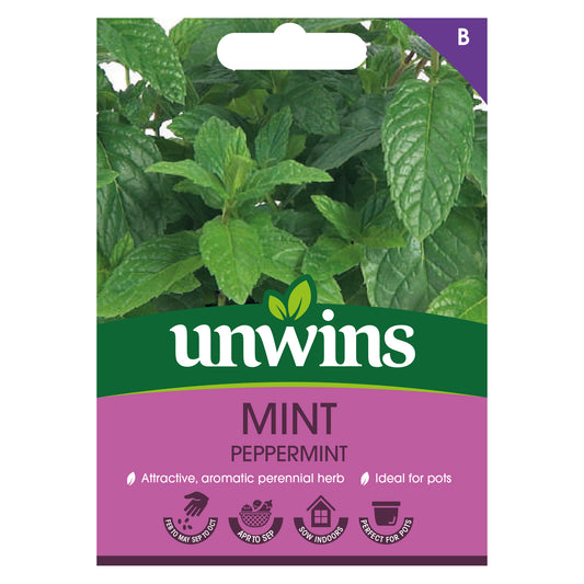 Unwins Mint Peppermint Seeds front of pack