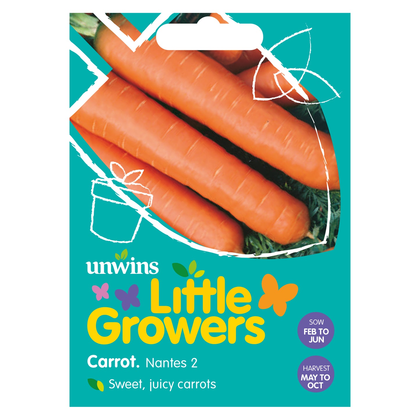 Little Growers Carrot Nantes 2 Seeds front of pack