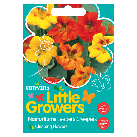 Little Growers Nasturtium Jeepers Creepers Seeds front of pack