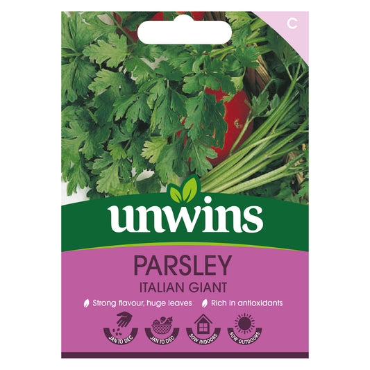 Unwins Parsley Italian Giant Seeds front of pack