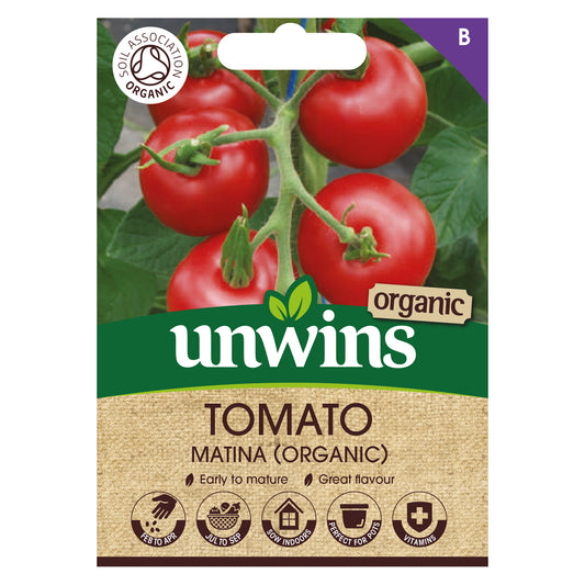 Unwins Organic Tomato Matina Seeds front of pack